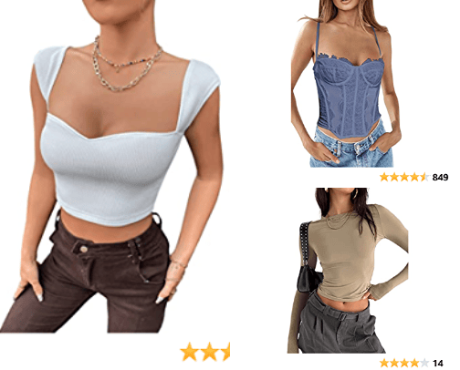 Amazon Crop Top Dupes for US cover photo collage