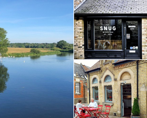 Fenstanton & St Ives Coffee shops, resturants, pubs & Walks. cover photo collage
