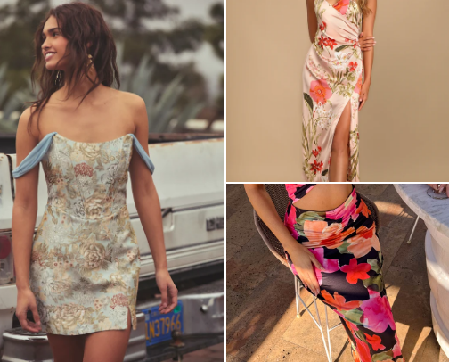 Floral print dresses 💐 cover photo collage