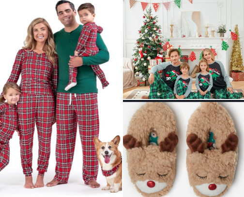 Christmas pajamas set for family & couple (Christmas,holiday photoshoot pajamas) cover photo collage