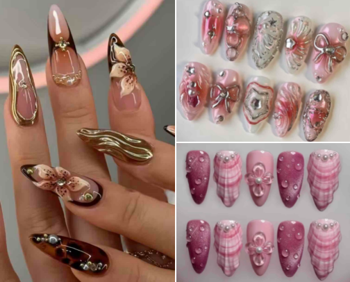 Press on nails that look unreal💅🏻 cover photo collage