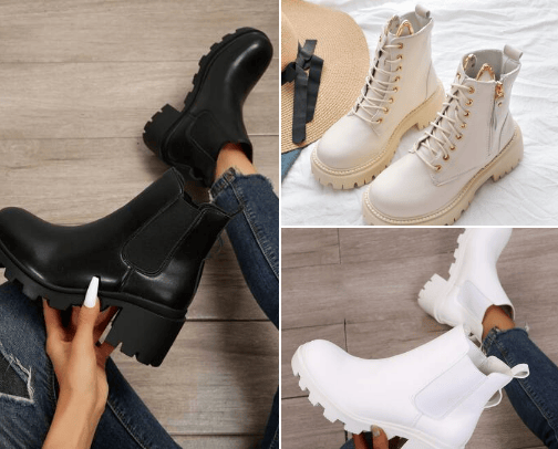 Fall shoes cover photo collage