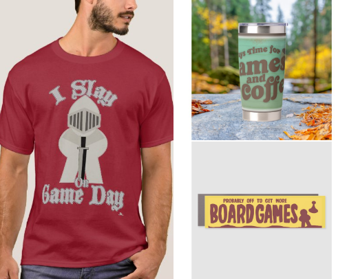 Board Gamer Gifts and Tees cover photo collage