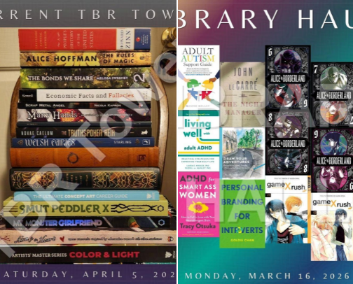 Current TBR Tower! cover photo collage
