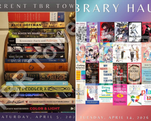 Current TBR Tower! cover photo collage