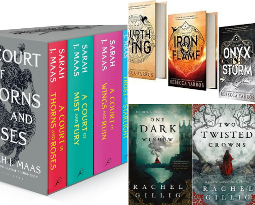 The 50 Book Reading Guide: 
How to Fall in Love with Romantasy cover photo collage