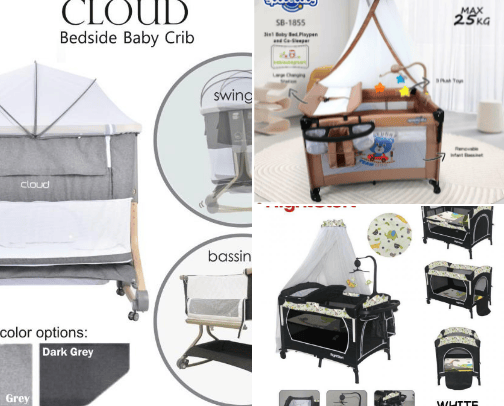 Comfort and relaxation in a baby bed cover photo collage