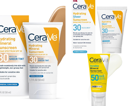 CeraVe Moisturizing Cream & Lotion – Sunscreen, Night Repair & Dry Skin Care cover photo collage