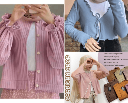Cardigan Wanita Harga di Bawah 50rbu cover photo collage