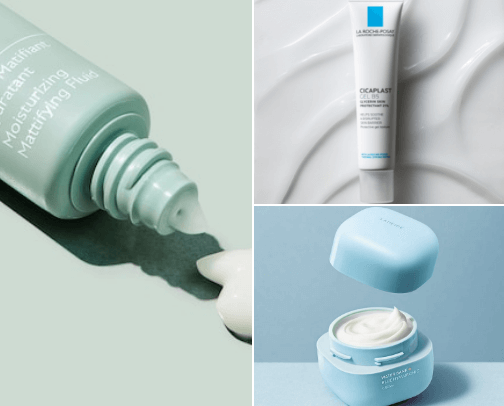 Moisturizers for acne prone skin🤍 cover photo collage