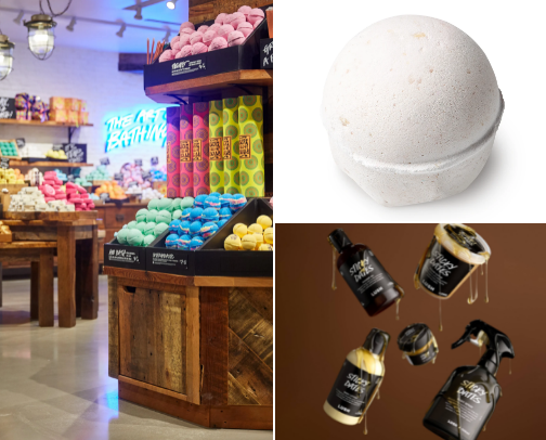 LUSH products cover photo collage