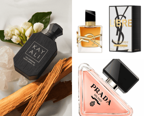 Perfumes and fragrances cover photo collage