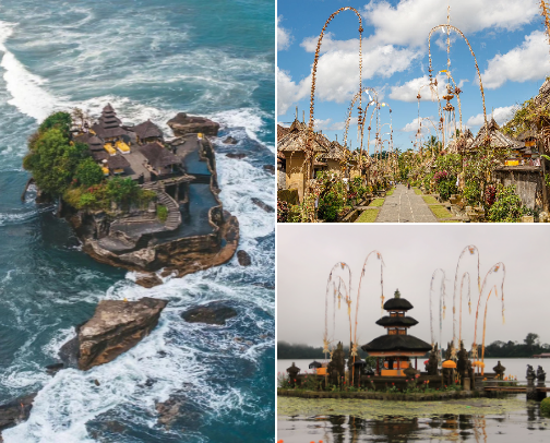 Vacation spots in Indonesia cover photo collage