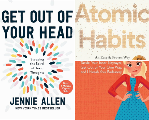Books that helped me get out of my head and work on my mental health cover photo collage