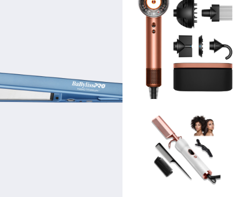 Hair tools that helps with a beautiful silk press cover photo collage