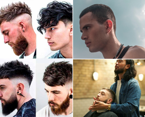 Men Haircuts for receding hairline cover photo collage
