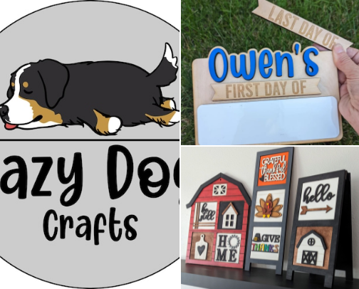 Lazy Dog Crafts Etsy cover photo collage