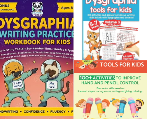 Read Free - Dysgraphia Writing Practice Workbook for Kids Ages 8-10: Daily Writing Toolkit for Handwriting, Phonics & Spelling | Fun Homeschool, Classroom, ... for Dyslexia, Dysgraphia & Dyscalculia) Guide cover photo collage