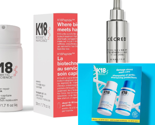 Hair products and tools cover photo collage