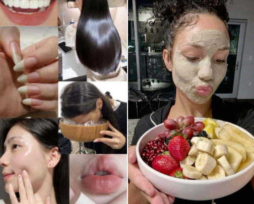 It’s time for glow up 🍓🧖🏻‍♀️🛍️ cover photo collage