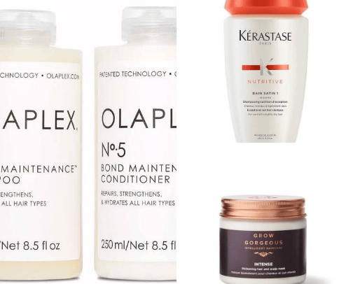 Haircare products cover photo collage