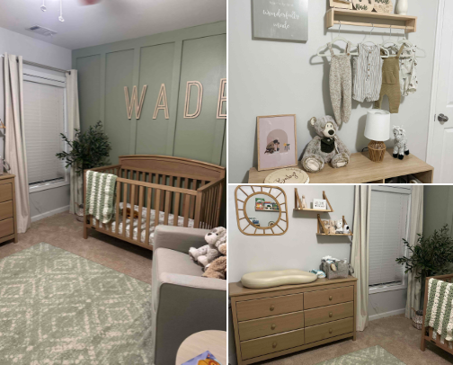 Green and Neutrals Nursery cover photo collage