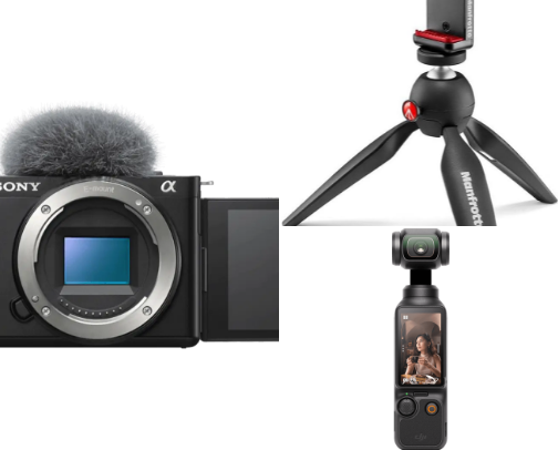 Beginner content creator must haves✨🎥📲 cover photo collage