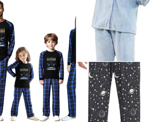 Matching Family Hanukkah Pajamas cover photo collage