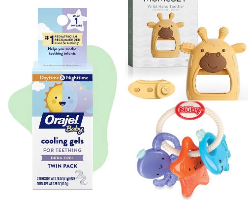 Teething baby helpers cover photo collage