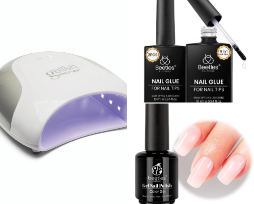 gel extensions at home 💅 cover photo collage