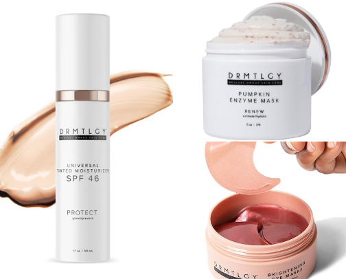 THE BEST tinted SPF + other DRMTLGY skincare must haves cover photo collage