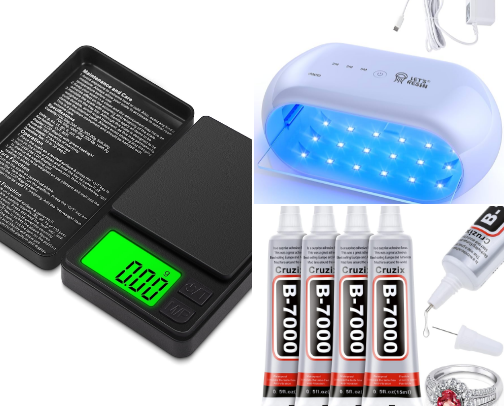 Mini Tools & Supplies ⚖️ 🎨🧤🪛🔧🧰✏️🔍 cover photo collage