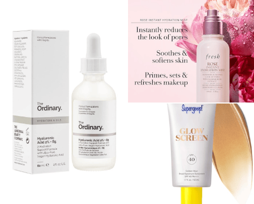 Skincare products cover photo collage
