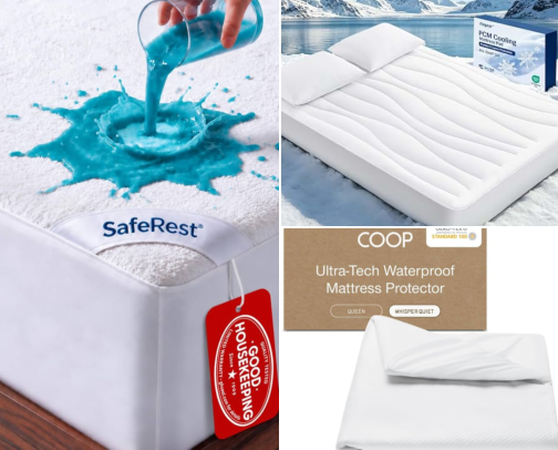 I Finally Found Mattress Protectors That Don't Crinkle When I Roll Over cover photo collage