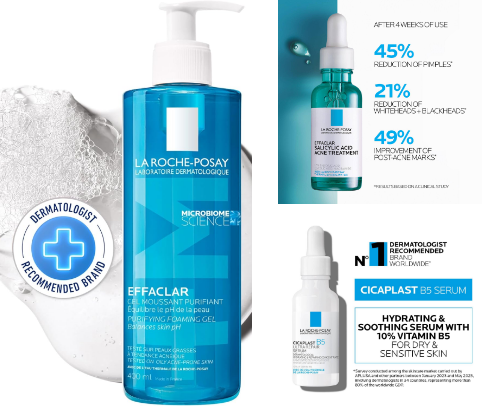 Best La Roche-Posay Products for Acne-Prone Skin (Dermatologist-Recommended Routine) cover photo collage