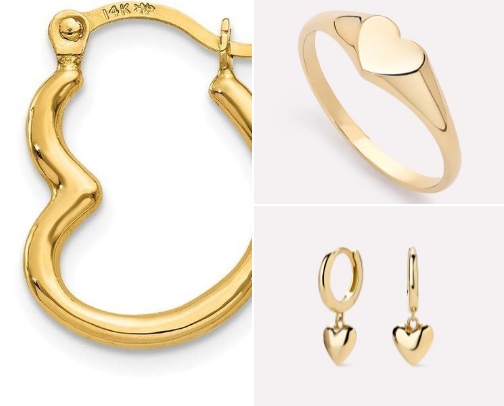 Heart shaped jewelry cover photo collage