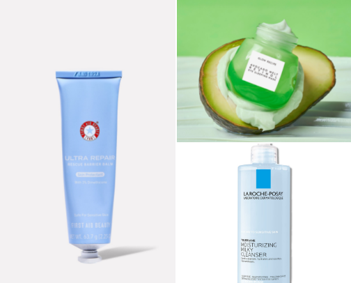 Skincare for girlies w/ dry skin ✨ cover photo collage