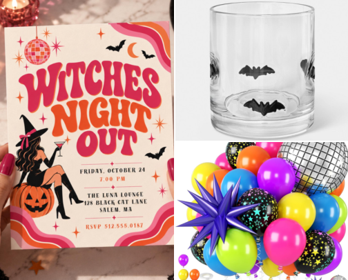 Witches Night Out Halloween Party Ideas cover photo collage