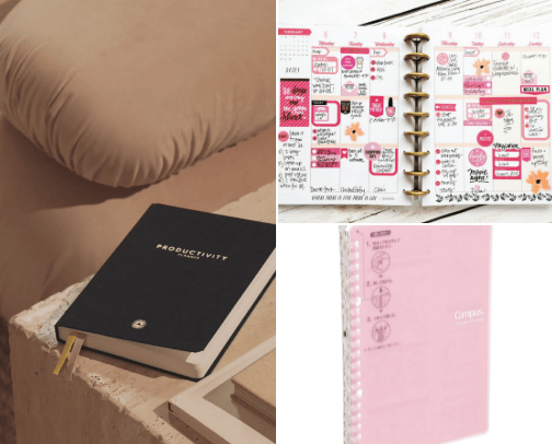 ˙ᵕ˙ notebook + planners ˙ᵕ˙ cover photo collage