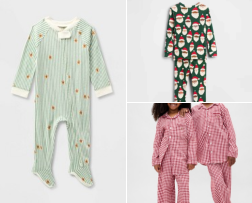 Holiday matching pajamas for baby/toddler cover photo collage