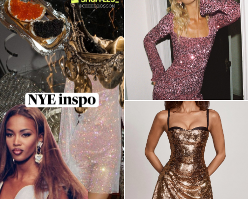 NYE outfit inspo 🪩🍇 cover photo collage