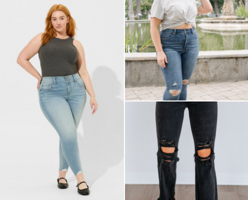 My favorite jeans for a bottom heavy cuuurvy girl! cover photo collage