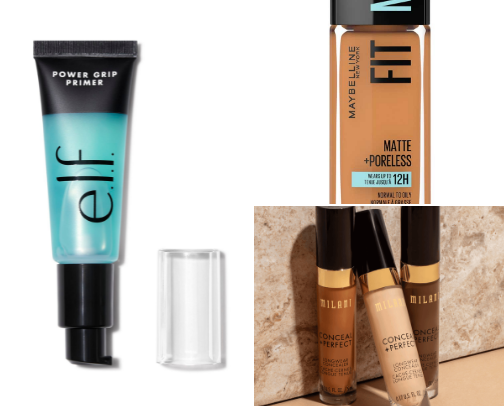 Full Glam Drugstore only Makeup ✨💄 cover photo collage