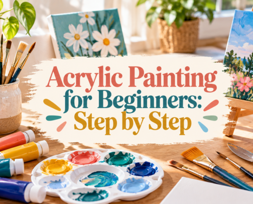 Acrylic Painting for Beginners: Step by Step cover photo collage