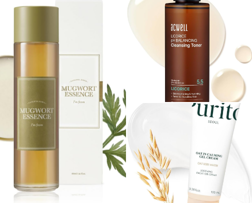 Glass skin skincare products🧖🏻‍♀️ cover photo collage