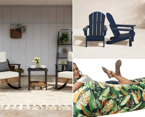 Outdoor Lounging- Target, Walmart, Amazon, Wayfair, etc. cover photo collage