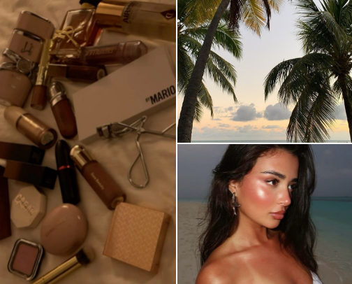 Summer bronze makeup🌊🐚 cover photo collage