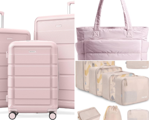 Corporate Girly Business Trip Packing List cover photo collage