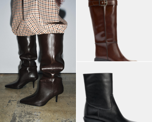 Fall fashion - boots, sweaters and dresses cover photo collage