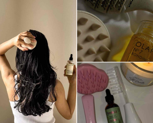 grow your hair out for summer!🚿🌷 cover photo collage